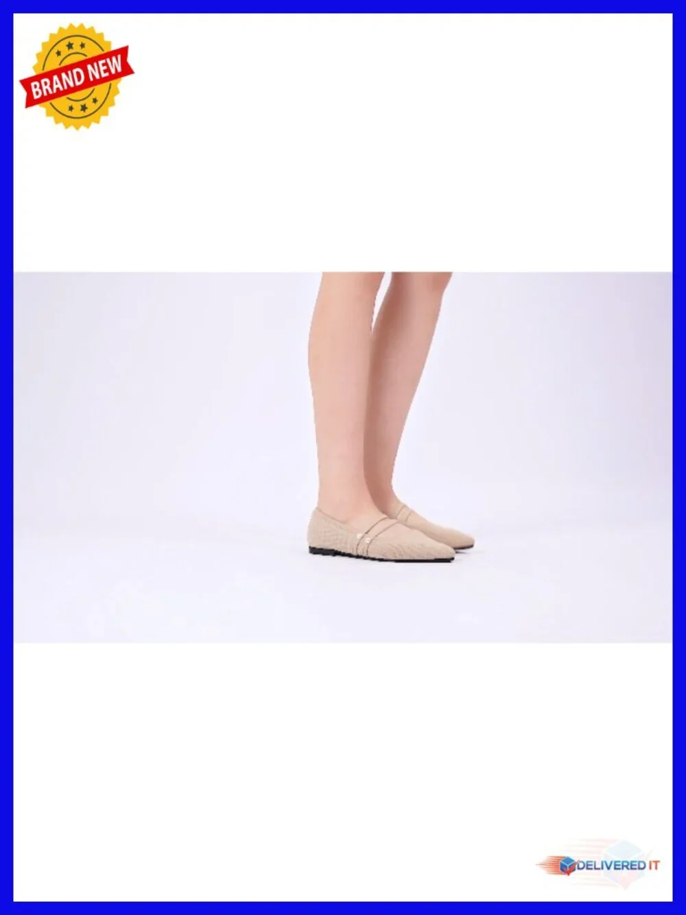 Knit Pointed Toe Mary Jane Flats with Double Strap - Breathable Comfort Memory - Picture 6 of 6
